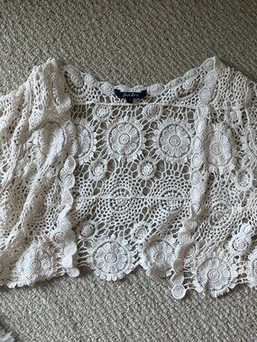 Cream‎ Crochet Vest Boho Hippie Cottagecore